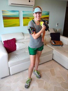 My Armpocket and me, after a 16 mile run with a heat index of probably 95 to 100 degrees F.